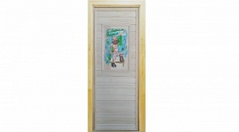 Дверь банная липа "Панно С легким паром Дед" 1800*700мм