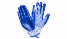 Перчатки нейлоновые обрезиненные в/с (синяя) МАКСИ