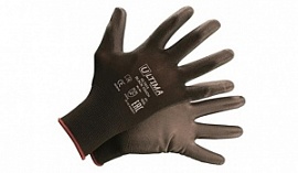 Перчатки BLACK TOUCH нейлоновые с полиуретановым покрытием,черные Ultima